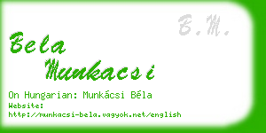 bela munkacsi business card